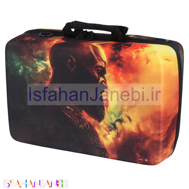 اصفهان جانبی-کیف کنسول بازی PS5 Slim طرح God of War کد 3