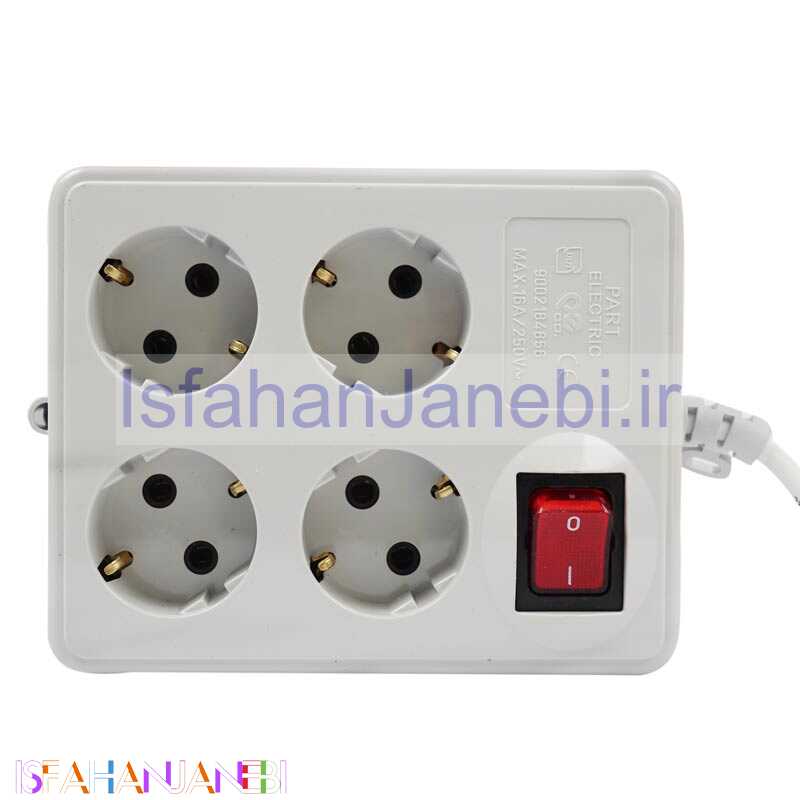 اصفهان جانبی-چند راهی 4 خانه ارت دار پارت الکتریک PE318 با کابل 3 متری
