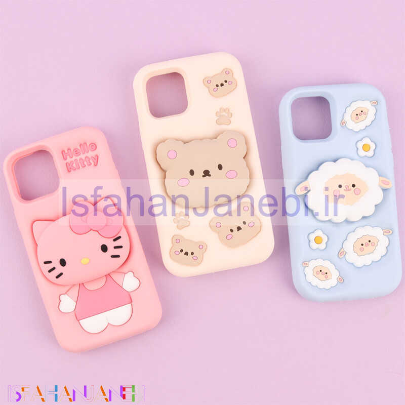 اصفهان جانبی-قاب سیلیکونی آیفون iPhone 12 / 12 Pro پاپ سوکت دار فانتزی برجسته