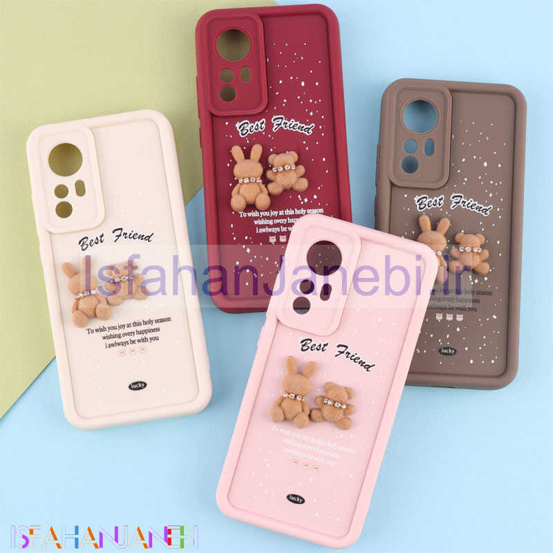 اصفهان جانبی-قاب سولید کیس عروسکی پشمالو محافظ لنزدار Xiaomi 12 / 12s