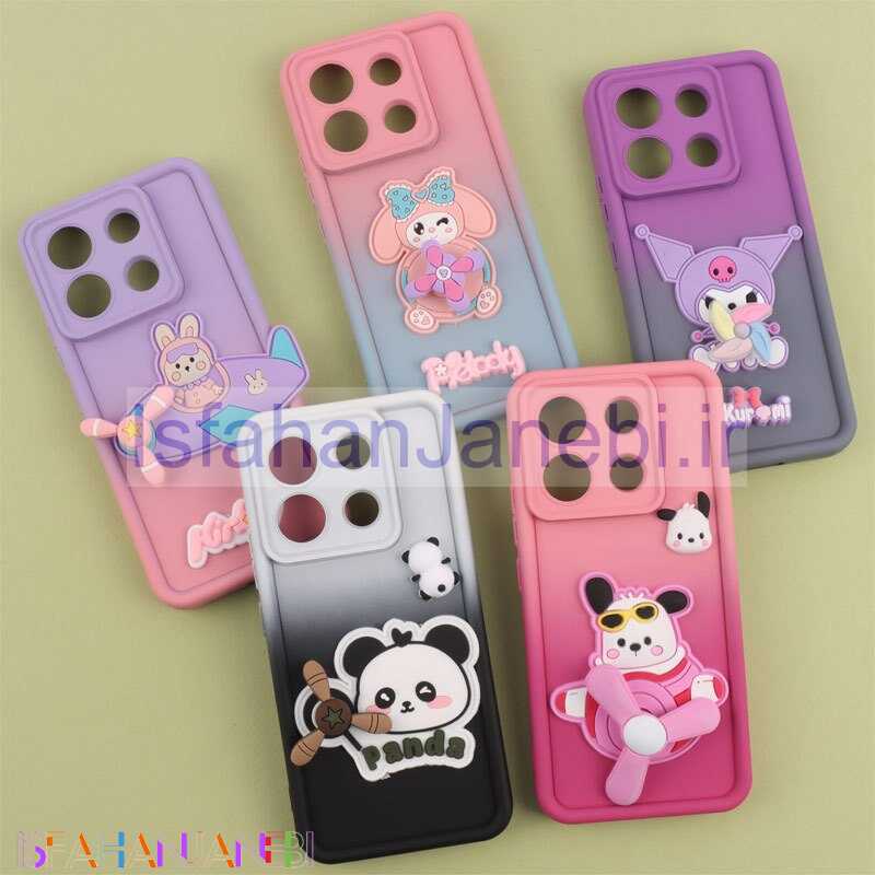 اصفهان جانبی-قاب سیلیکونی شیائومی Redmi Note 13 Pro 5G اسپینردار محافظ لنزدار دورنگ