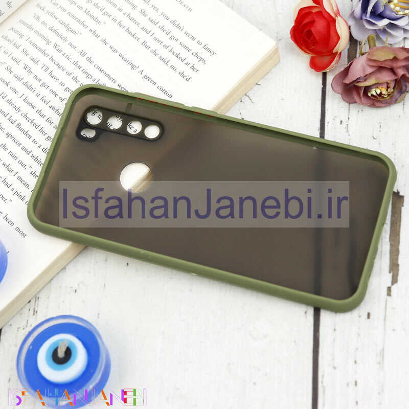 اصفهان جانبی-قاب PC مات محافظ لنز دار Xiaomi Redmi Note 8 سبز