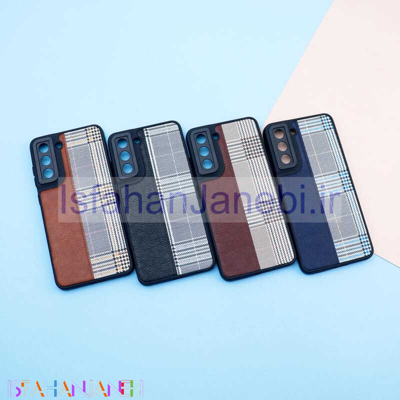 اصفهان جانبی-قاب چرمی پارچه ای محافظ لنزدار Samsung Galaxy S21 FE 5G