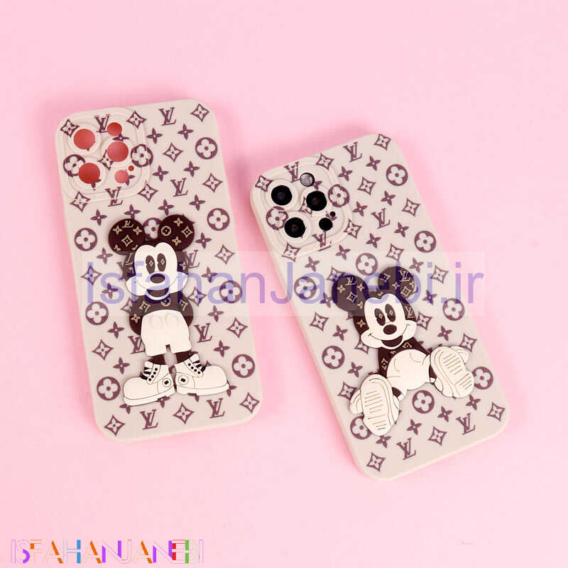 اصفهان جانبی-قاب میکی موس برجسته LV محافظ لنزدار iPhone 12 Pro Max