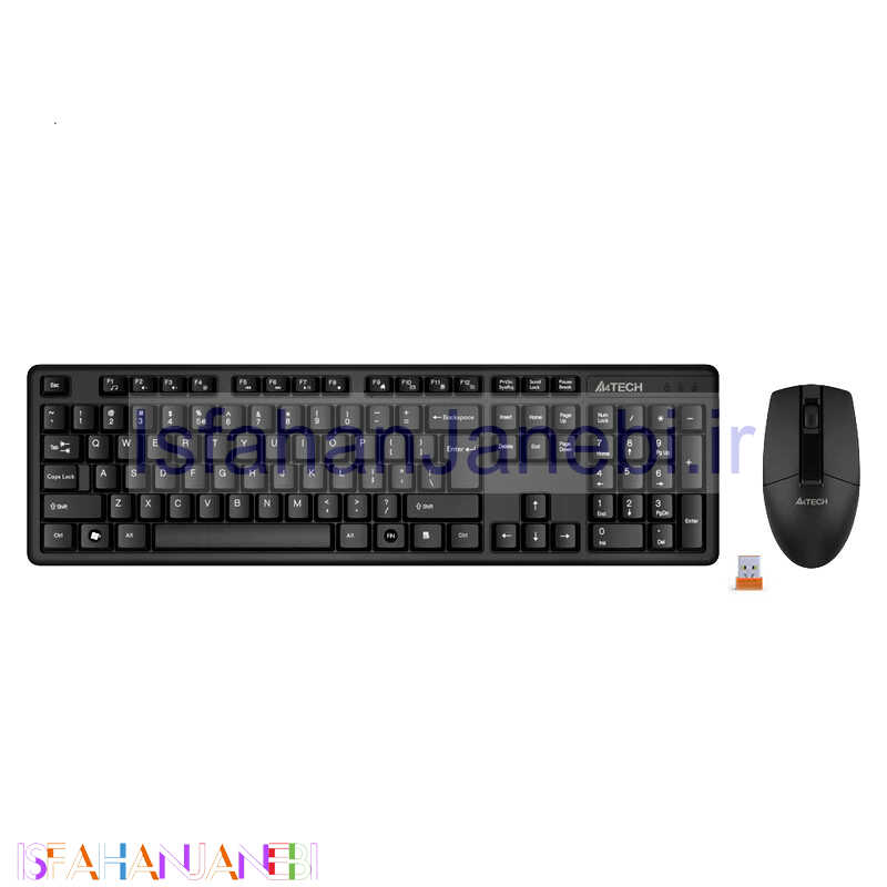 اصفهان جانبی-کیبورد و موس بی سیم ای فورتک 3330N