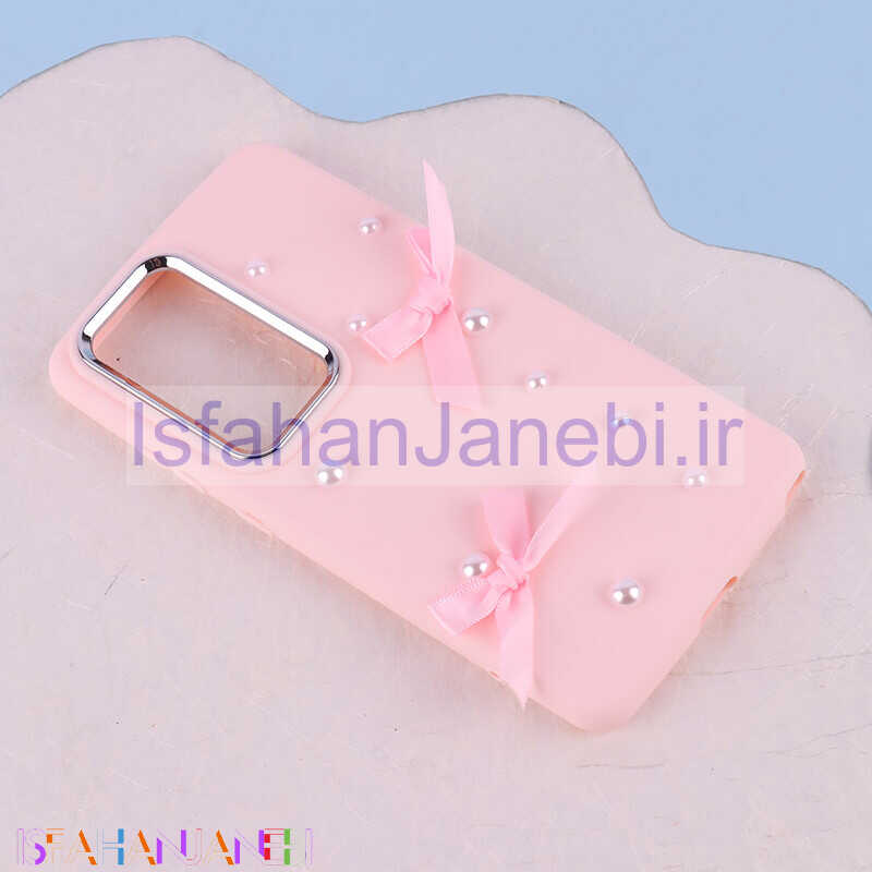 اصفهان جانبی-قاب سیلیکونی سامسونگ Galaxy S24 Ultra پاپیونی مرواریدی دور محافظ متال