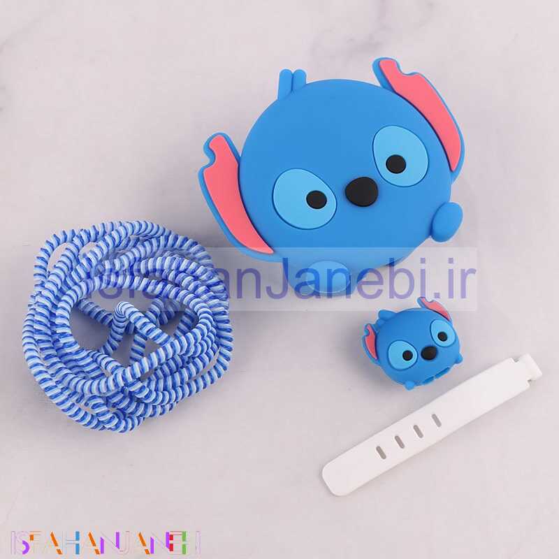 اصفهان جانبی-ست محافظ کابل و کلگی شارژر سیلیکونی آیفون طرح Stitch