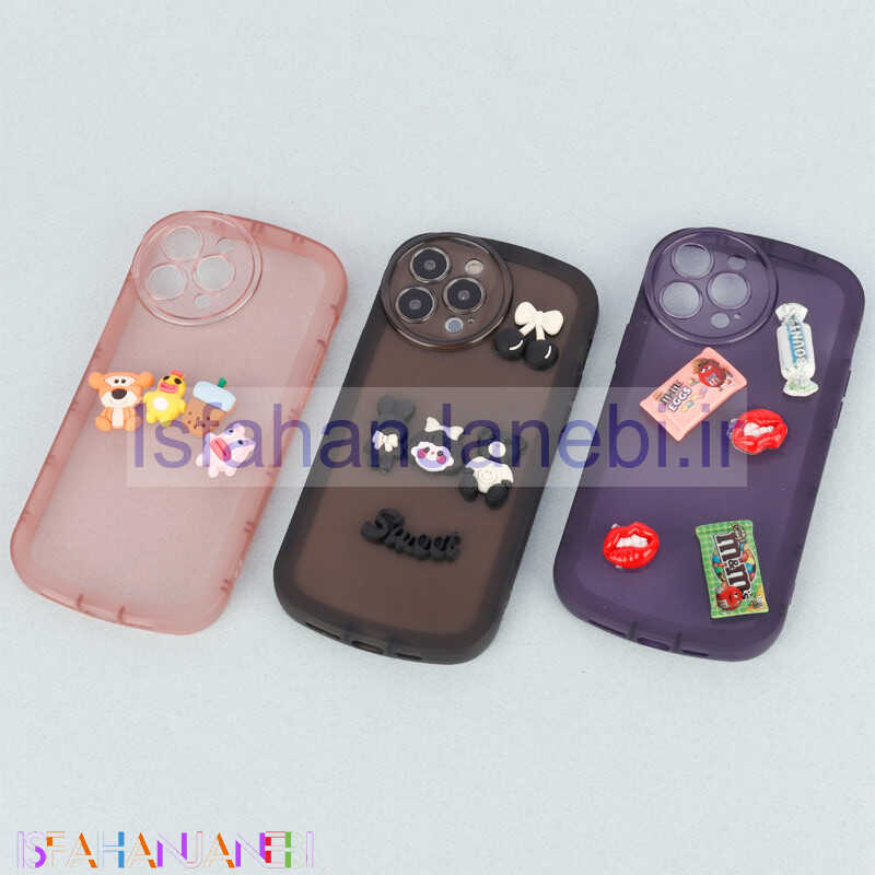 اصفهان جانبی-قاب متال ژله ای عروسک برجسته محافظ لنزدار iPhone 13 Pro Max