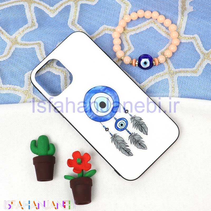 اصفهان جانبی-قاب پشت گلسی طرح چشم و نظر iPhone 12