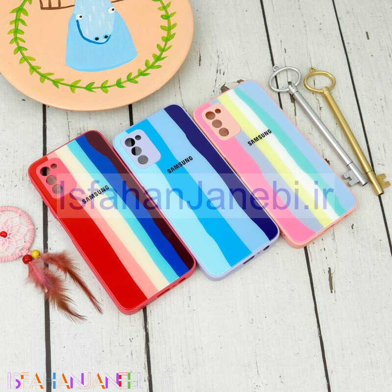 اصفهان جانبی-قاب محافظ لنزدار پشت گلسی آبرنگی Samsung Galaxy A03s