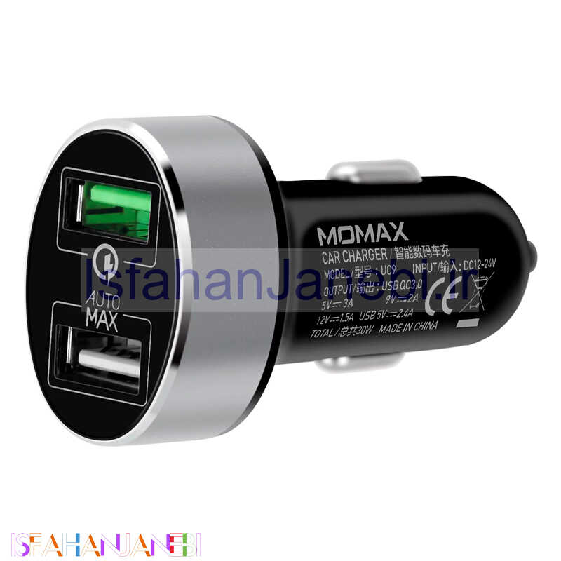 اصفهان جانبی-شارژر فندکی فست شارژ Momax UC9 QC3.0 3A 30W