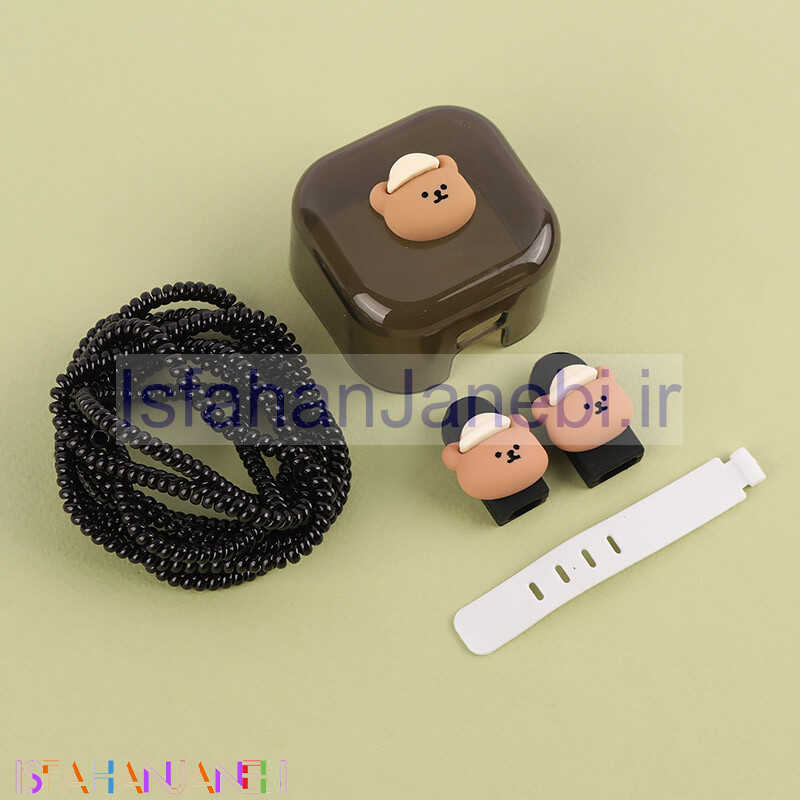 اصفهان جانبی-ست محافظ کابل و کلگی شارژر آیفون طرح خرس کد1