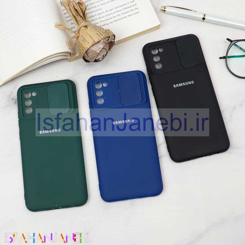 اصفهان جانبی-قاب سیلیکونی TPU محافظ لنزدار کشویی Samsung A02s دارک