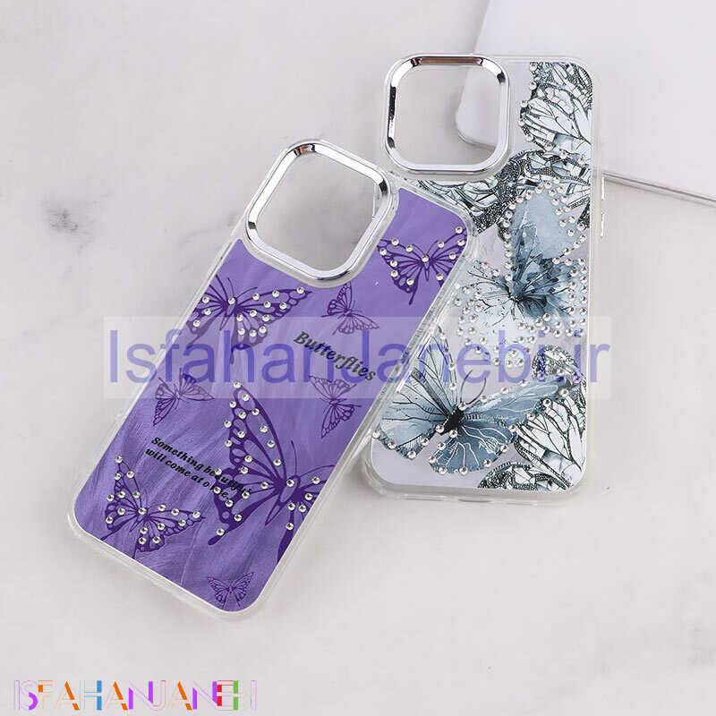 اصفهان جانبی-قاب آیفون iPhone 16 Pro Max طرح پروانه نگین دار