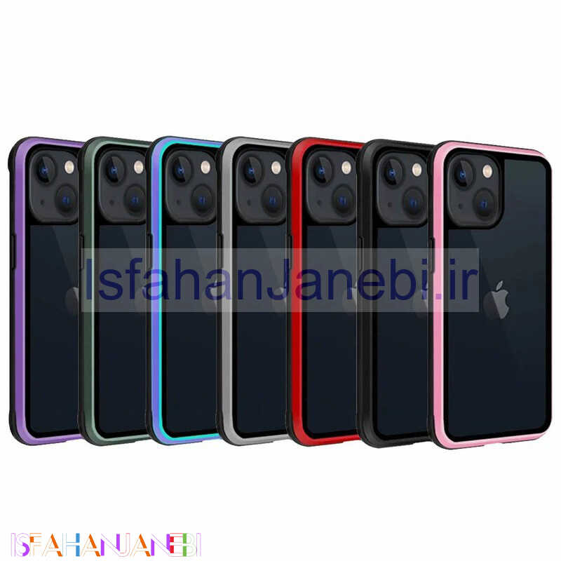 اصفهان جانبی-قاب ضد ضربه Kzdoo Ares آیفون 15 پشت شفاف