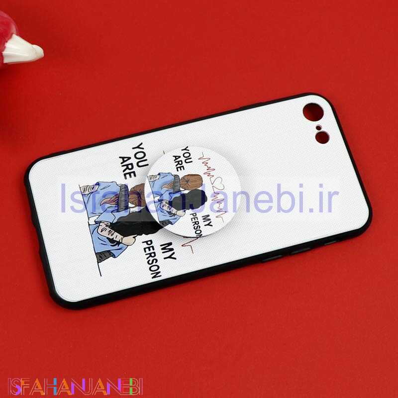 اصفهان جانبی-قاب فانتزی برجسته + پاپ سوکت طرح Friends آیفون iPhone 7/8 سری D