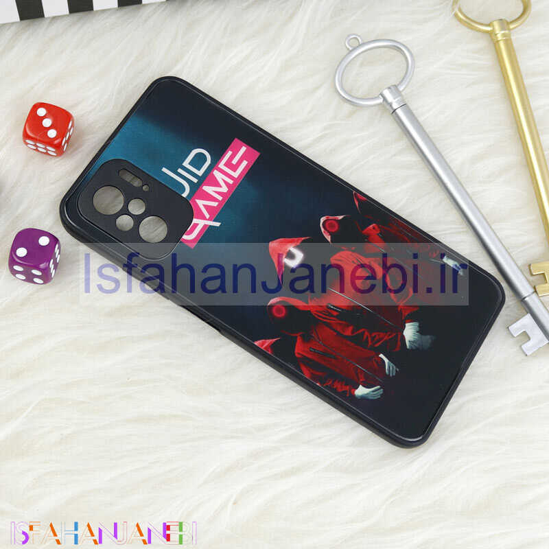 اصفهان جانبی-قاب محافظ لنزدار پشت گلسی طرحدار اسکویید گیم Xiaomi Redmi Note 10