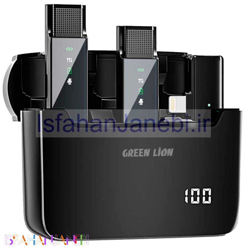 اصفهان جانبی-میکروفون یقه ای بی سیم Green Lion GN2IN1DDMLTBK Lightning