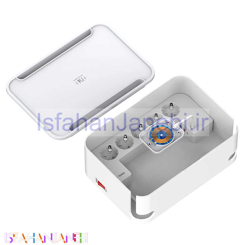 اصفهان جانبی-چند راهی برق و شارژر وایرلس الدینیو SN5310W با کابل 2 متری + شارژر USB و Type-C