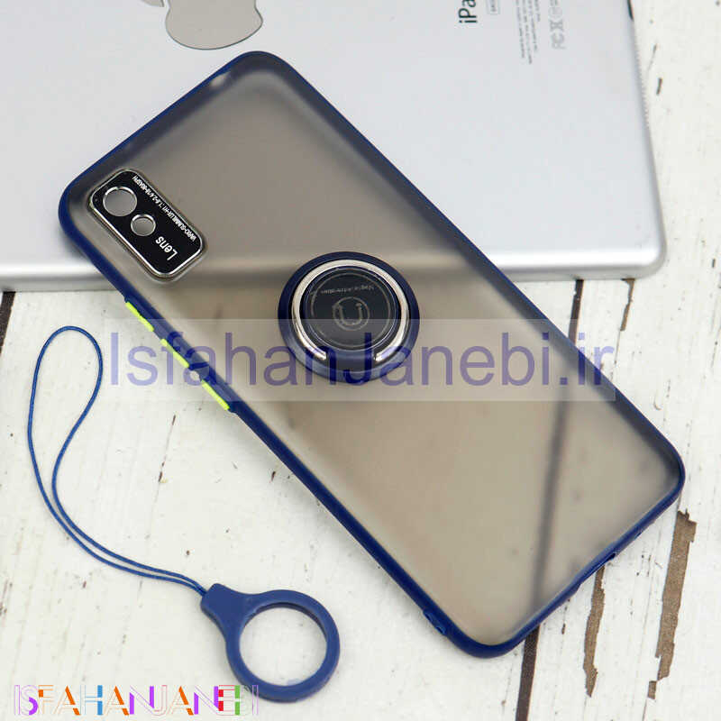 اصفهان جانبی-قاب مات محافظ لنزدار فلزی + هولدر و آویز حلقه ای Xiaomi Redmi 9A