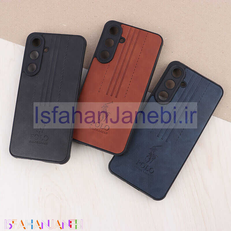 اصفهان جانبی-قاب چرمی Polo Ralph Laren سامسونگ Galaxy S24 FE محافظ لنزدار