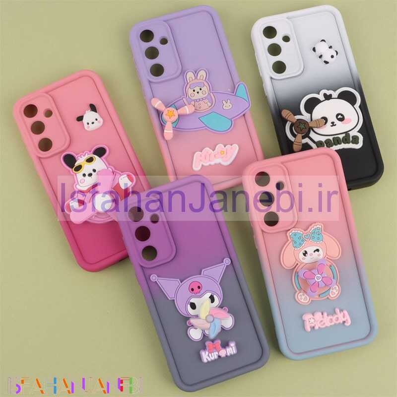 اصفهان جانبی-قاب سیلیکونی سامسونگ Galaxy A55 اسپینردار محافظ لنزدار دورنگ