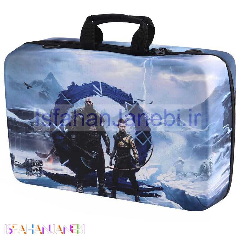 اصفهان جانبی-کیف کنسول بازی PS5 Slim طرح God of War Ragnarok کد 9