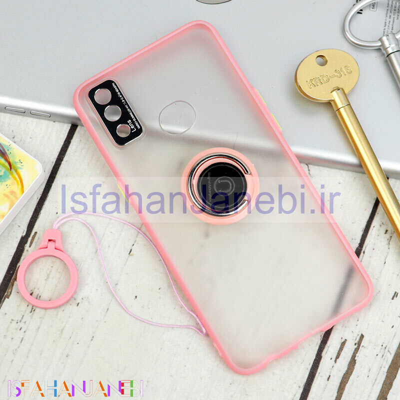 اصفهان جانبی-قاب مات محافظ لنزدار فلزی + هولدر و آویز حلقه ای Samsung Galaxy A10s