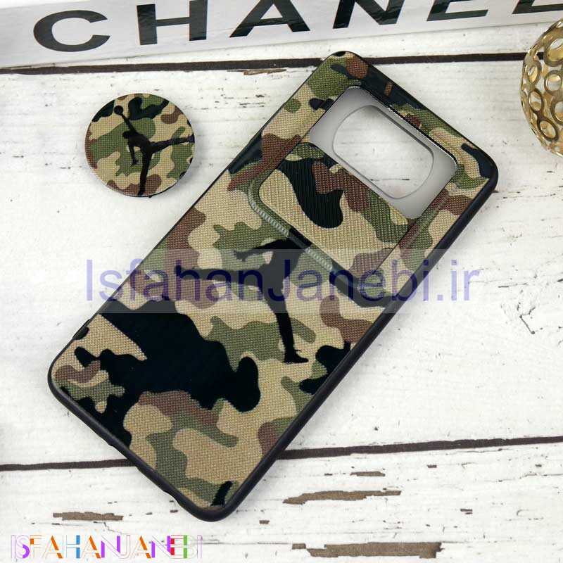 اصفهان جانبی-قاب طرحدار محافظ لنزدار کشویی + پاپ سوکت طرح ارتشی شیائومی Poco X3 سری B