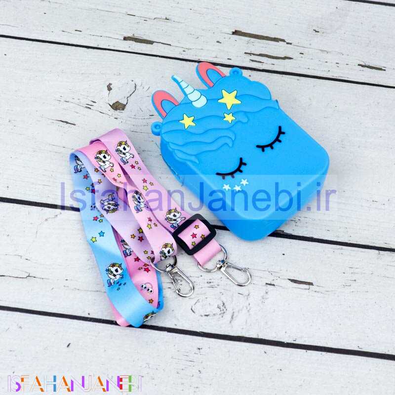 اصفهان جانبی-کیف هندزفری سیلیکونی طرح تک شاخ آبی