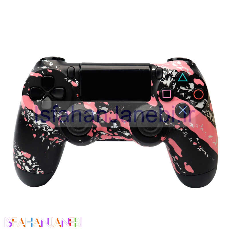 اصفهان جانبی-دسته بازی بی سیم SONY PlayStation 4 DualShock 4 High Copy طرح صورتی خالدار کد 1