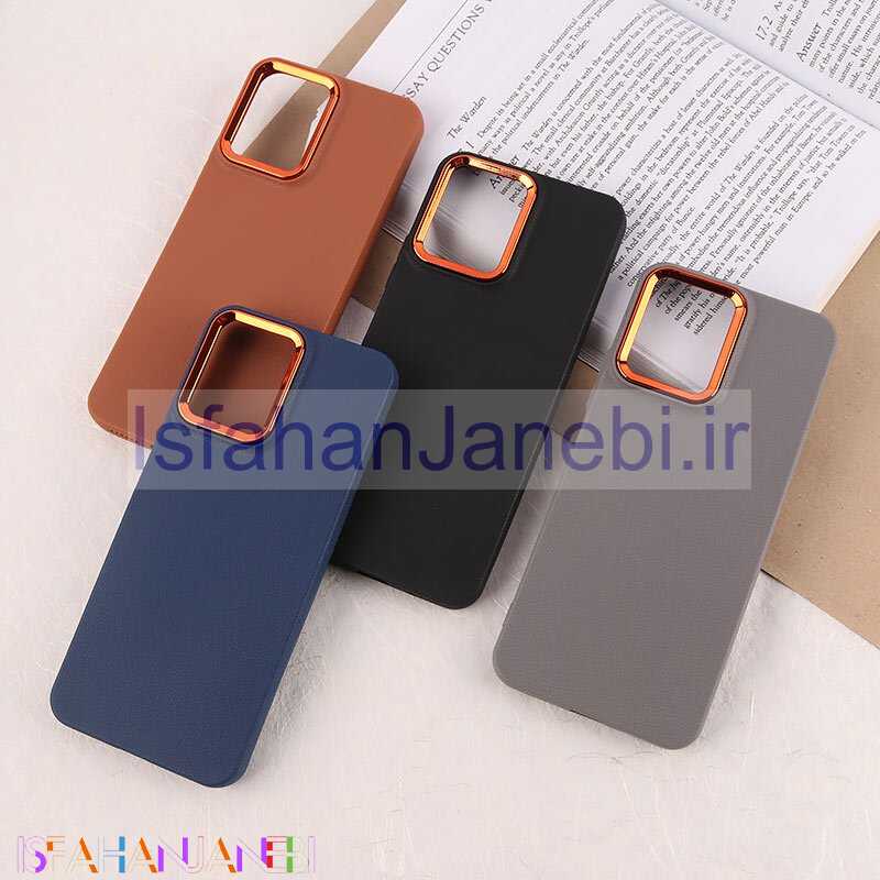 اصفهان جانبی-قاب چرمی ژله ای شیائومی Redmi 12 دور محافظ متال