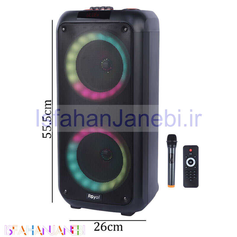 اصفهان جانبی-اسپیکر چمدانی بلوتوثی رویال RSP-810 + میکروفون و ریموت کنترل