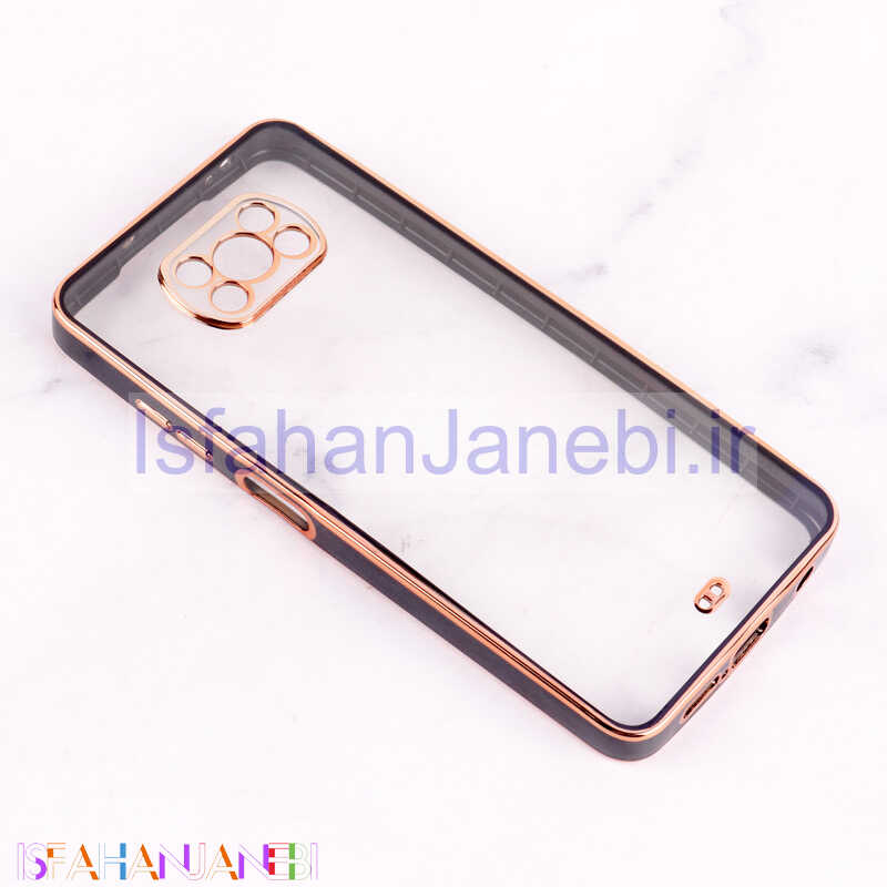 اصفهان جانبی-قاب Chrome دور طلایی محافظ لنزدار Xiaomi Poco X3