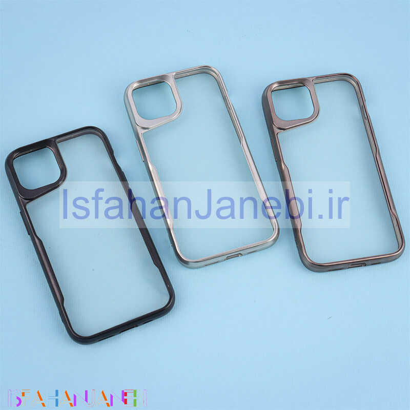 اصفهان جانبی-قاب ژله ای شفاف آیفون iPhone 13 / 14 طرح تیتانیوم
