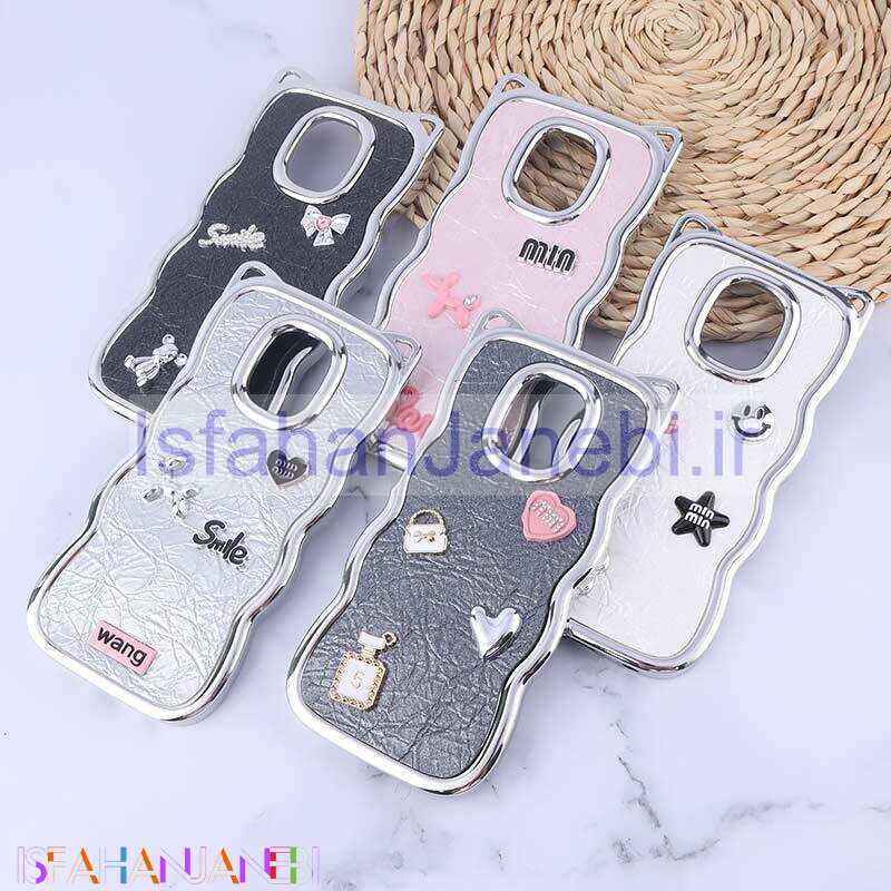 اصفهان جانبی-قاب چرمی موج دار شیائومی Redmi Note 9s / Note 9 Pro / Note 10 Lite برجسته گوش دار