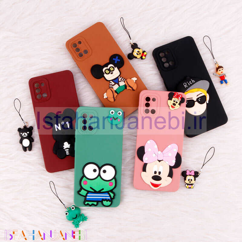 اصفهان جانبی-قاب عروسکی برجسته محافظ لنزدار Samsung Galaxy A31 + آویز