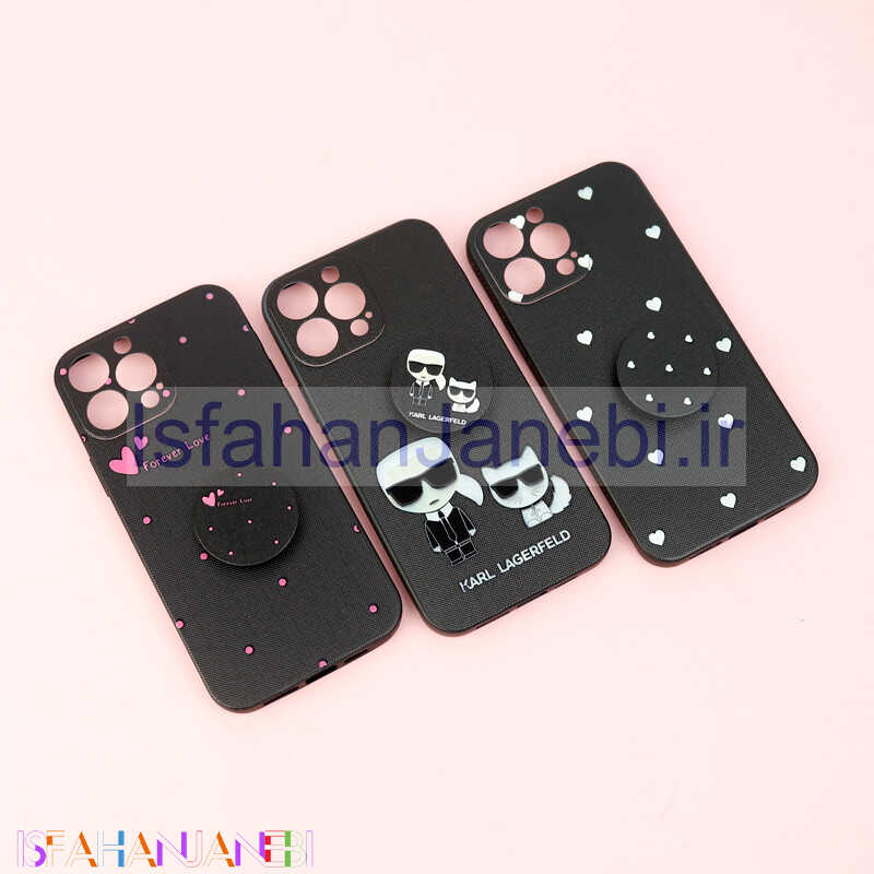 اصفهان جانبی-قاب فانتزی طرحدار دخترانه محافظ لنزدار + پاپ سوکت iPhone 13 Pro Max سری R