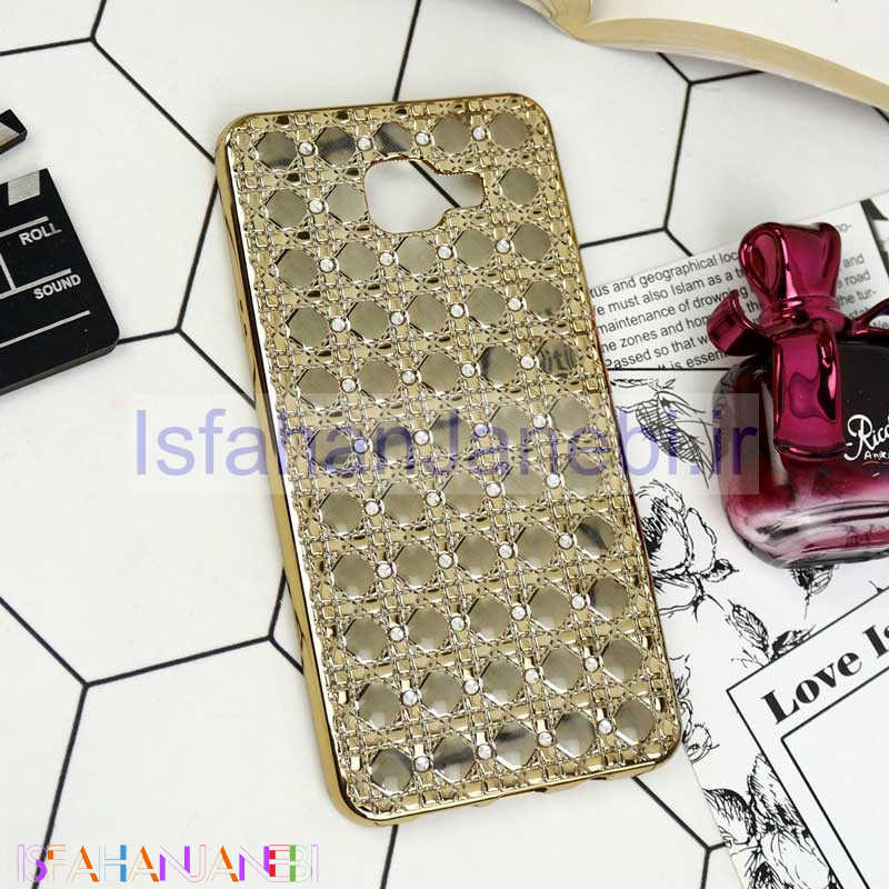 اصفهان جانبی-قاب ژله ای نگین دار Samsung Galaxy A7 2016 طلایی