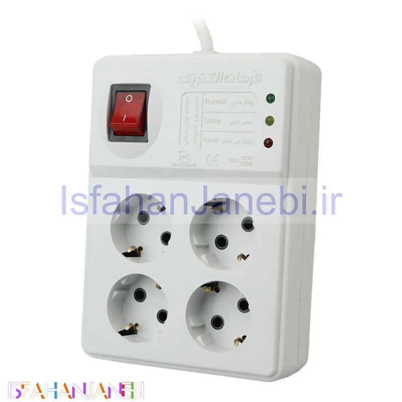 اصفهان جانبی-محافظ برق صوتی تصویری 4 خانه ارت دار فرحان الکتریک با کابل 3 متری Farhan Electric FEPS4445