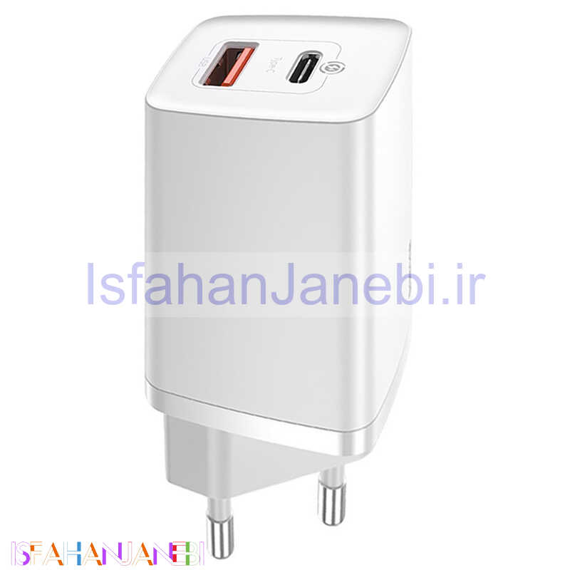 اصفهان جانبی-کلگی فست شارژ Baseus Gan2 Lite CCGAN2L-B0 2Port 5A QC3.0 PD 65W