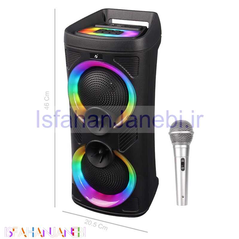 اصفهان جانبی-اسپیکر چمدانی بلوتوثی رم و فلش خور KTS-1860 + میکروفون