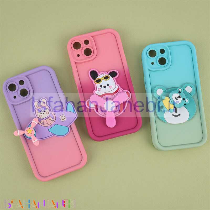 اصفهان جانبی-قاب سیلیکونی آیفون iPhone 13 اسپینردار محافظ لنزدار دورنگ