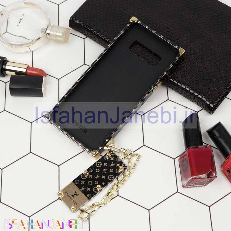 اصفهان جانبی-قاب فانتزی صندوقی LV مشکی طلایی + آویز دستی Samsung Note 8