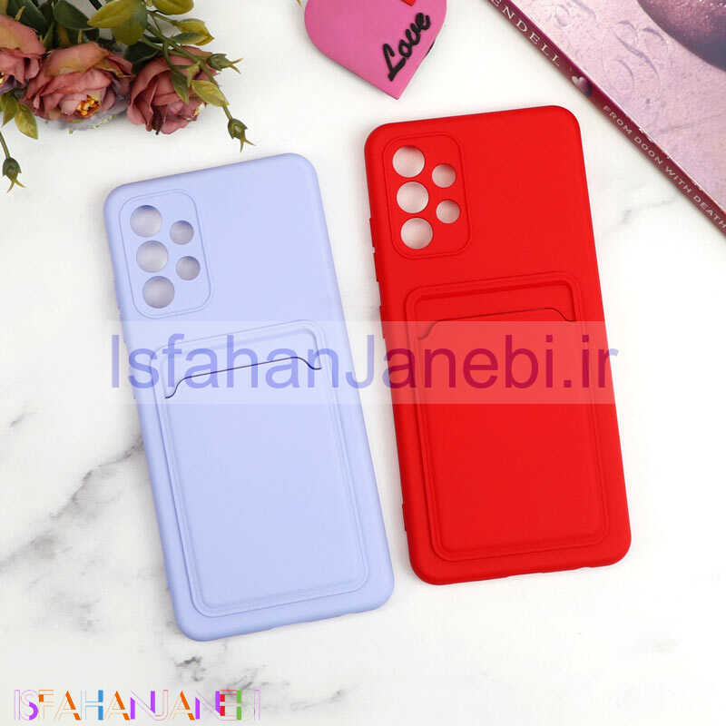 اصفهان جانبی-قاب سیلیکونی جاکارتی دار محافظ لنزدار Samsung A32 4G لایت