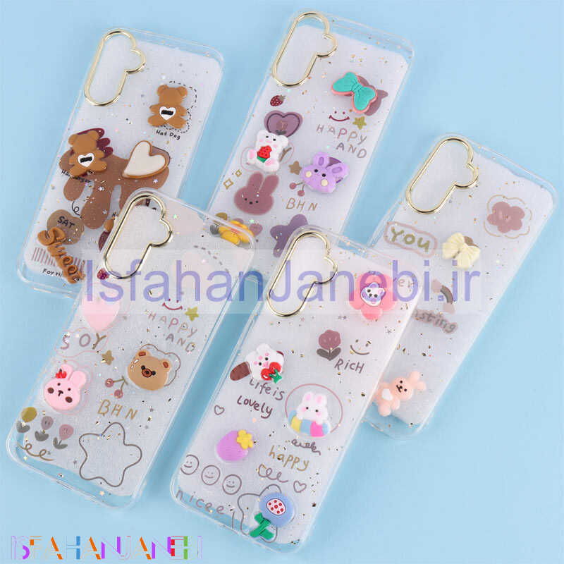 اصفهان جانبی-قاب ژله ای شفاف عروسک برجسته Samsung Galaxy A14 4G / A14 5G