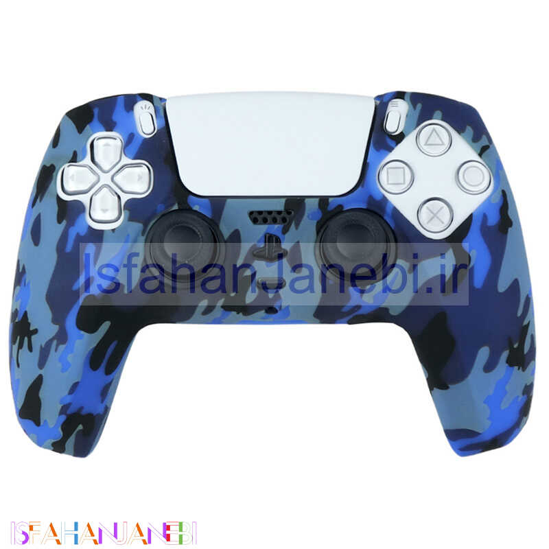 اصفهان جانبی-روکش دسته بازی PS5 طرح چریکی زمینه مشکی آبی