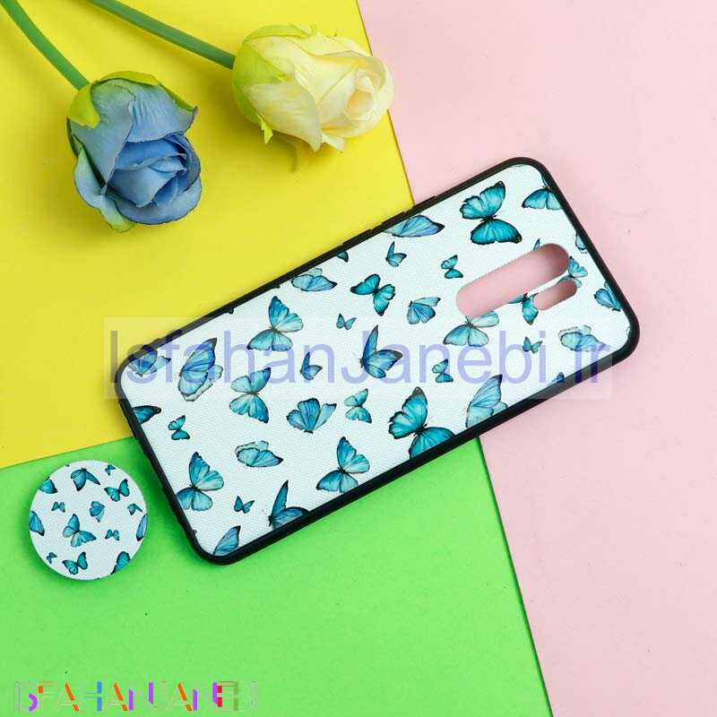اصفهان جانبی-قاب فانتزی برجسته + پاپ سوکت طرح پروانه شیائومی Redmi 9 سری D