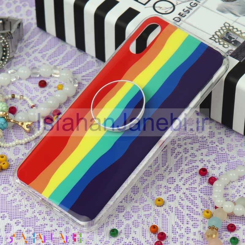 اصفهان جانبی-قاب سوپر IMD دور شفاف پاپ سوکت دار Xiaomi Redmi 9A رنگین کمانی