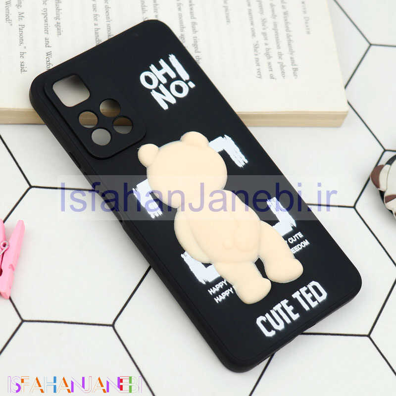 اصفهان جانبی-قاب سیلیکونی خرس TED محافظ لنزدار Xiaomi Redmi Note 11 Pro Plus